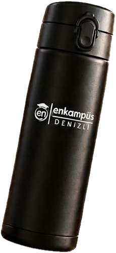 En Kampüs Denizli logolu siyah termos